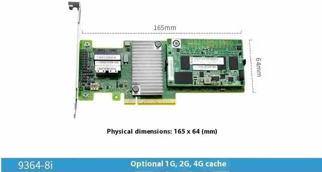 Alt view image 4 of 6 - LSI MegaRAID SAS 9364-8i 03T6792 1GB Cache 12G SAS RAID Controller Card