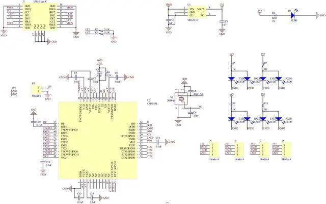 Alt view image 3 of 7 - 10PCS Pack of USB to 4 Way TTL Module CH9344 12Mbps Baud Rate UART Serial Port Module UART Transceiver 3.3V