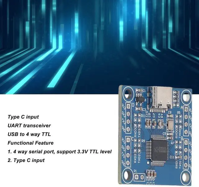 Alt view image 5 of 7 - 10PCS Pack of USB to 4 Way TTL Module CH9344 12Mbps Baud Rate UART Serial Port Module UART Transceiver 3.3V