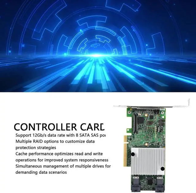 Alt view image 2 of 7 - PCI Controller Card, 8 Port 12Gbps SATA SAS PCI Express 3.0 X8 Expander Card for SAS3108 Chip, RAID Controller Card, Array Card, Manage Multiple Drives