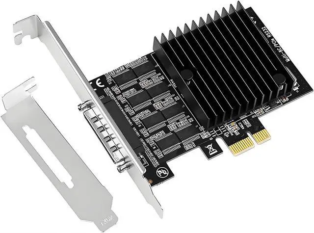 Alt view image 2 of 7 - PCI-E X1 to 8Port RS232 Serial Adapter Card VHDCI 68 to DB9 Port Extender for Desktop X4 X8 X16 Slot