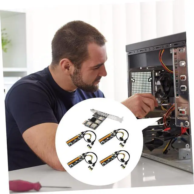 Alt view image 2 of 7 - Tofficu Pci-e Adapter Card Pcie Riser USB Mining Extender Pcie to USB High Performance Riser Card