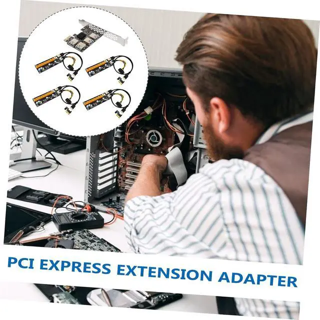 Alt view image 7 of 7 - Tofficu Pci-e Adapter Card Pcie Riser USB Mining Extender Pcie to USB High Performance Riser Card