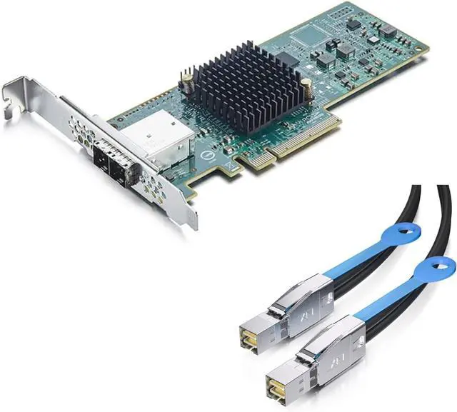 Main image of 12G External PCI-E SAS/SATA HBA RAID Controller Card and SFF-8644 to SFF-8644 (SAS 3.0) Cable