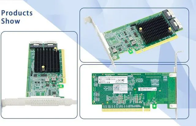 Alt view image 7 of 7 - PCIe4.0 x16 to 2-Port SlimSAS SFF-8654 8i Retimer Adapter