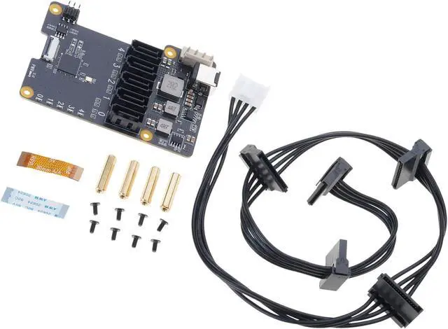 Alt view image 5 of 7 - X1009 PCIe to 5-Port SATA3.0 Expansion Board Compatible with 5 5B 5Gbps High Speed Data Transfer Controller Card Allows 5 Hard Drives Connection Simultaneously with 12V Input Power Module