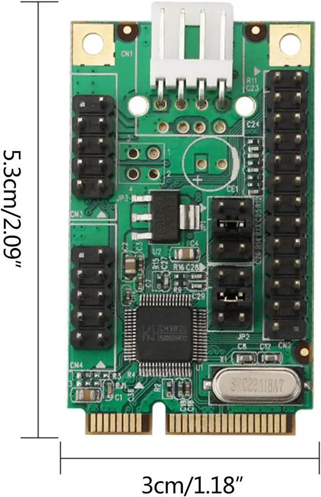 Alt view image 3 of 4 - PCIe 1 Parallel Port to 2 Ports I/O Controller Card PCI-e to RS232 DB25 DB9 Adapter WCH382L Chip Pci-e Adapter