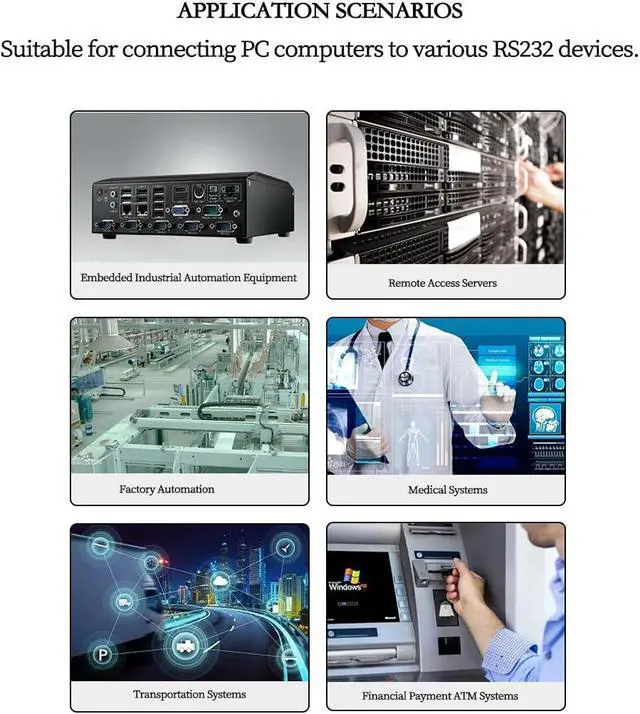Alt view image 6 of 7 - Mini PCIe to 8-Port RS232 Serial Card Industrial COM Port Expansion Adapter with 8 DB9 Outputs, 15KV ESD Protection, Wide Temperature Range -40°C~85°C, Compatible with Windows/Linux Systems