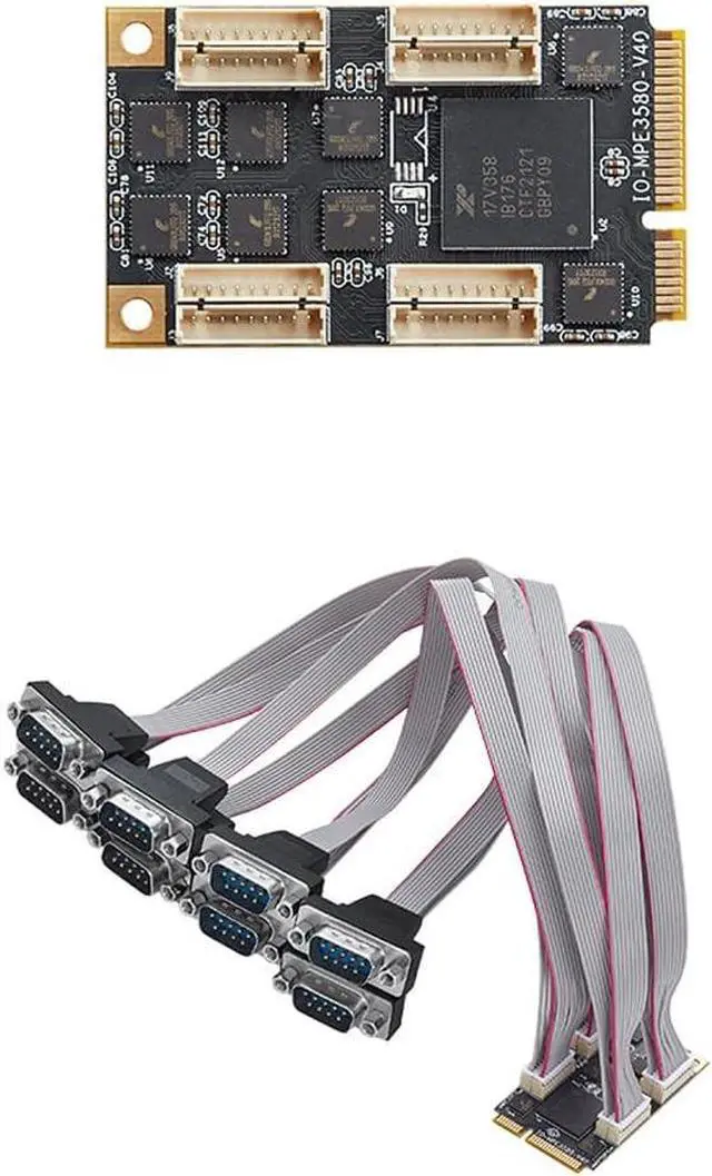 Alt view image 7 of 7 - Mini PCIe to 8-Port RS232 Serial Card Industrial COM Port Expansion Adapter with 8 DB9 Outputs, 15KV ESD Protection, Wide Temperature Range -40°C~85°C, Compatible with Windows/Linux Systems