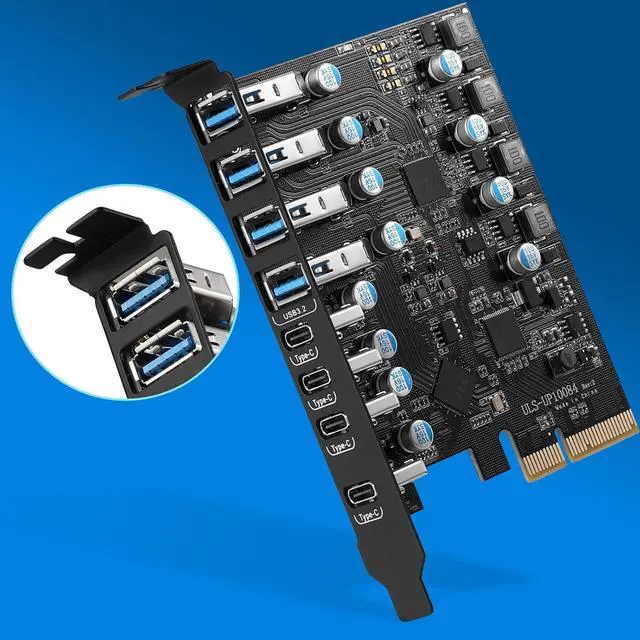 Alt view image 7 of 7 - ljhnba PCIE USB3.2 High Speed Expansion Card TypeC + USB3.2 PCI-E X16 for Desktop Computer PCIE USB Adapter