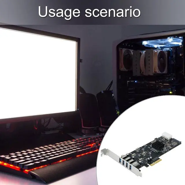 Alt view image 2 of 7 - PCIe 4 to USB3.0 Adapter Card with Four Fast Speed Channel for PC Upgrades