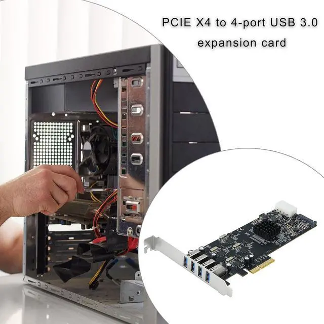 Alt view image 4 of 7 - PCIe 4 to USB3.0 Adapter Card with Four Fast Speed Channel for PC Upgrades