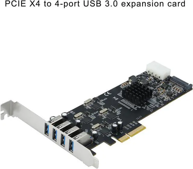 Alt view image 7 of 7 - PCIe 4 to USB3.0 Adapter Card with Four Fast Speed Channel for PC Upgrades