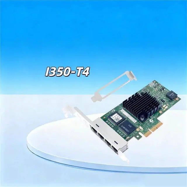 Alt view image 2 of 4 - I350-T4 V2 Server Network Card, 4-Port Gigabit Pcie X4 Adapter, Supports Industrial Cameras.(Short Bracket)