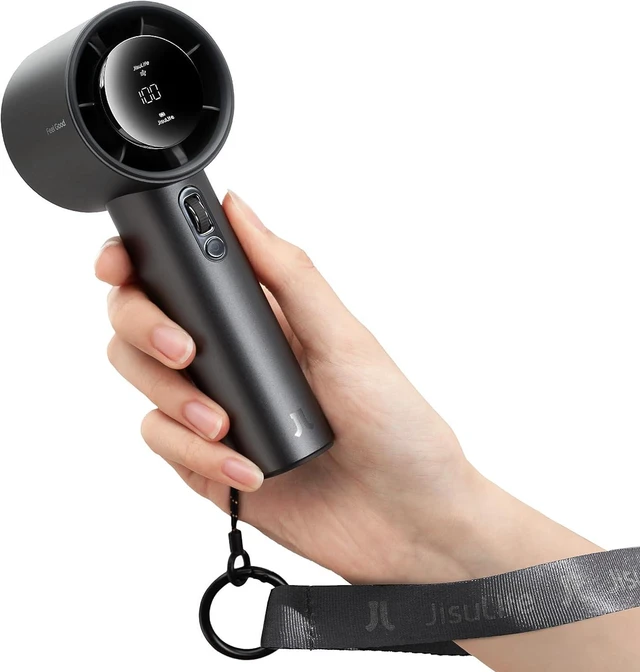 Main image of JISULIFE Handheld Fan Pro1S - Next-Gen Airflow: Up to 40h Runtime, Metal Body - Enduring Quality, 1-100 Speed Scroll Wheel, 5000mAh-Portable Fan for Travel, Gifts for Women Men(Starry Grey)