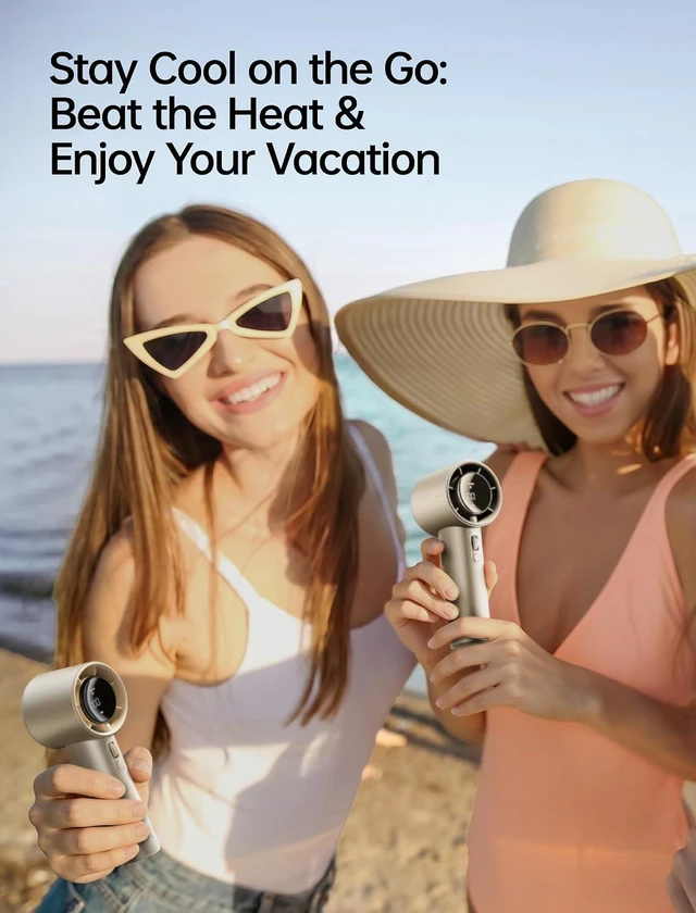Alt view image 7 of 7 - JISULIFE Handheld Fan Pro1S - Next-Gen Airflow: Up to 40h Runtime, Metal Body - Enduring Quality, 1-100 Speed Scroll Wheel, 5000mAh-Portable Fan for Travel, Gifts for Women Men(Amber Gold)