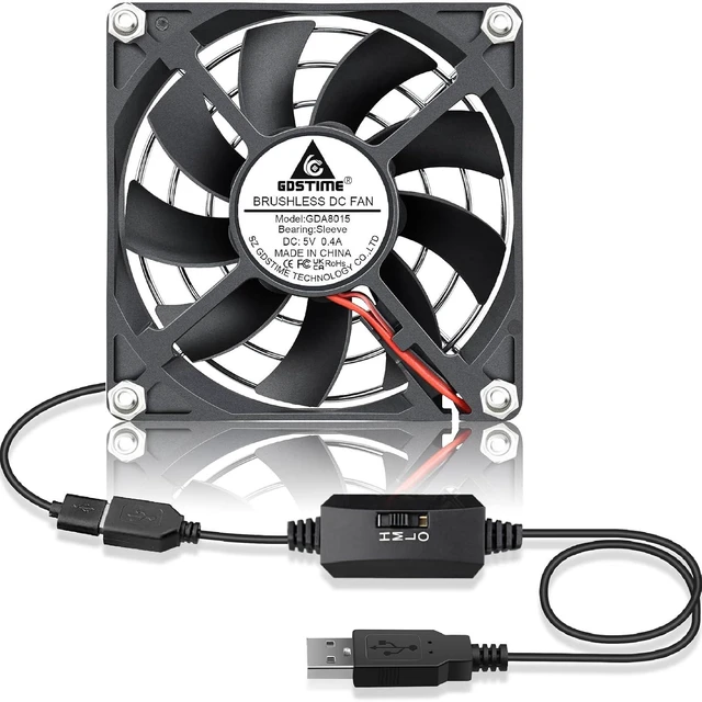 Main image of Gdstime USB DC 5V Power 80mm 8cm 80x80x15mm Brushless Cooling Fan