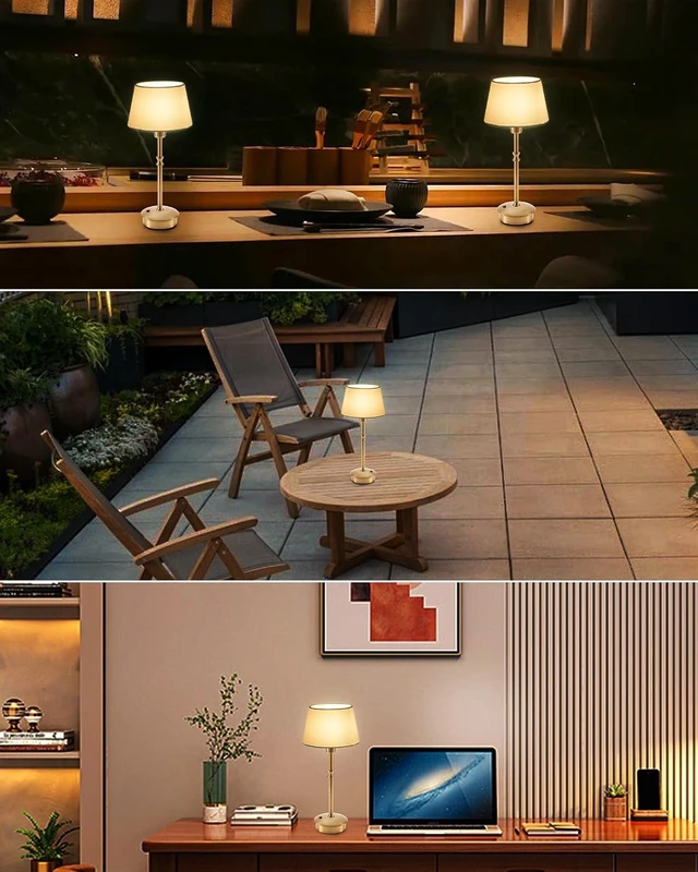 Alt view image 2 of 7 - UMEXUS 2 Pack Small Cordless Rechargeable Table Lamp, Battery Operated Lamp
