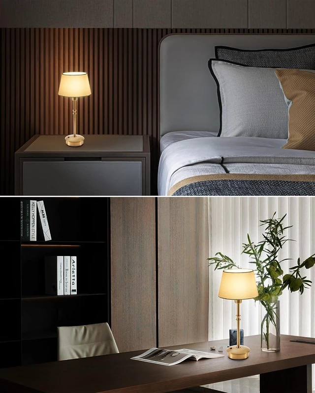Alt view image 3 of 7 - UMEXUS 2 Pack Small Cordless Rechargeable Table Lamp, Battery Operated Lamp