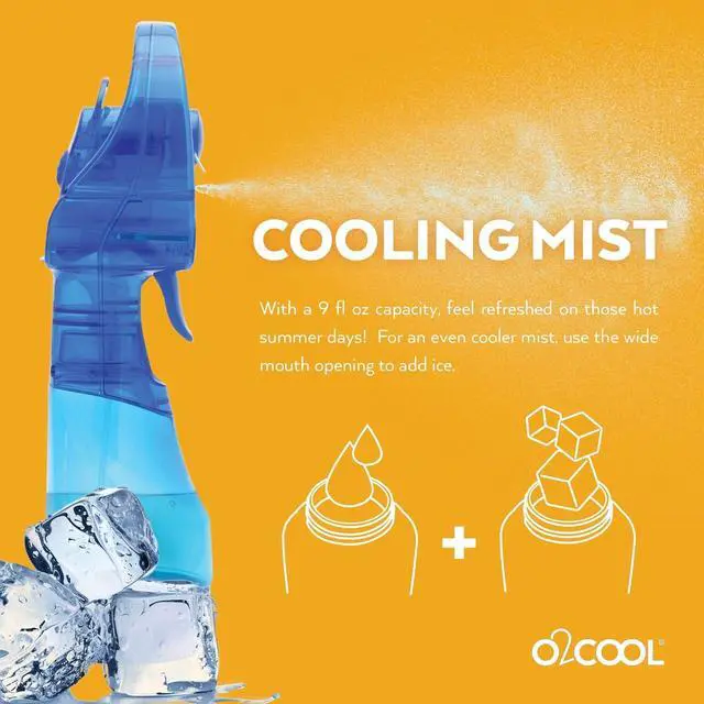Alt view image 4 of 6 - O2COOL Deluxe Handheld Battery Powered Water Misting Fan (Dark Blue) Batteries Included