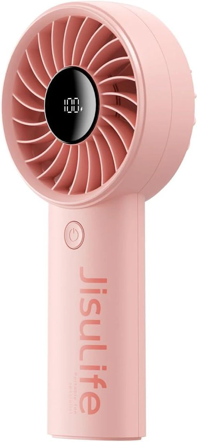 Alt view image 2 of 7 - JISULIFE Handheld Fan Life9, 3600mAh Mini USB Rechargeable Personal Makeup/Lash Fan, 5 Speeds for Women Men Travel Camping - Pink