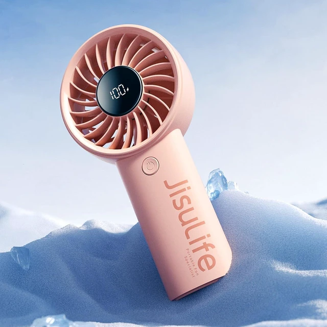Alt view image 3 of 7 - JISULIFE Handheld Fan Life9, 3600mAh Mini USB Rechargeable Personal Makeup/Lash Fan, 5 Speeds for Women Men Travel Camping - Pink