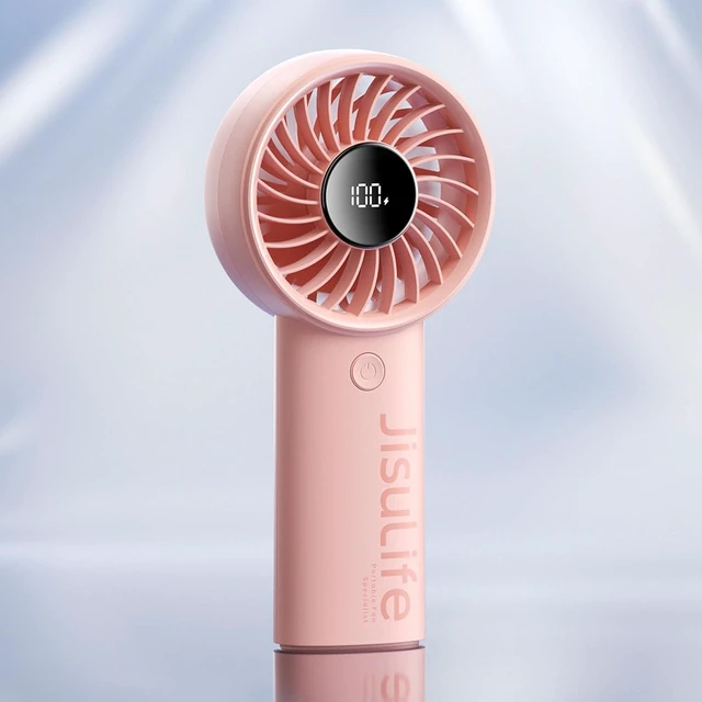 Alt view image 7 of 7 - JISULIFE Handheld Fan Life9, 3600mAh Mini USB Rechargeable Personal Makeup/Lash Fan, 5 Speeds for Women Men Travel Camping - Pink
