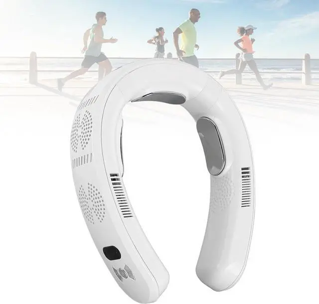 Alt view image 6 of 7 - Yosoo Portable Neck Air Conditioner, Hands Bladeless Personal Fan 3 Speeds with 6000mAh Battery for Travel Office Camping (White)