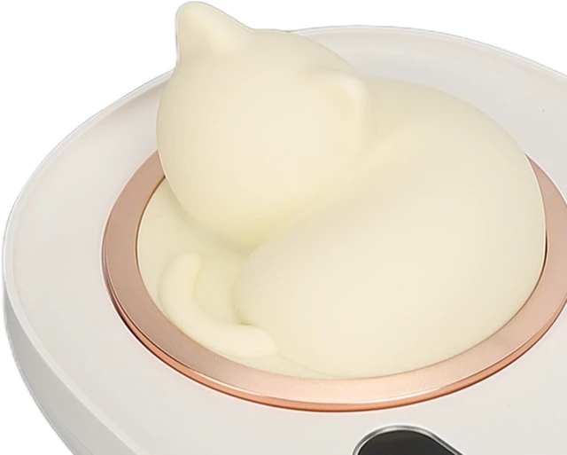 Alt view image 7 of 7 - Cute Cat Electric Mug Warmer with 3 Temperature Settings, Keeps Coffee Tea Milk Warm for Long, Auto Shut Off (White)