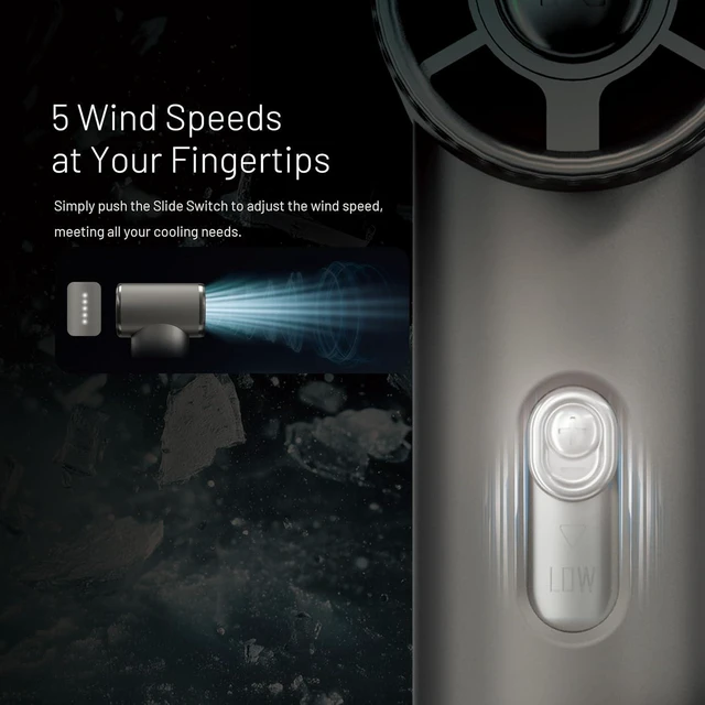 Alt view image 6 of 7 - Nitecore NEF01 Mini High Speed Handheld Fan Tag (Gray)