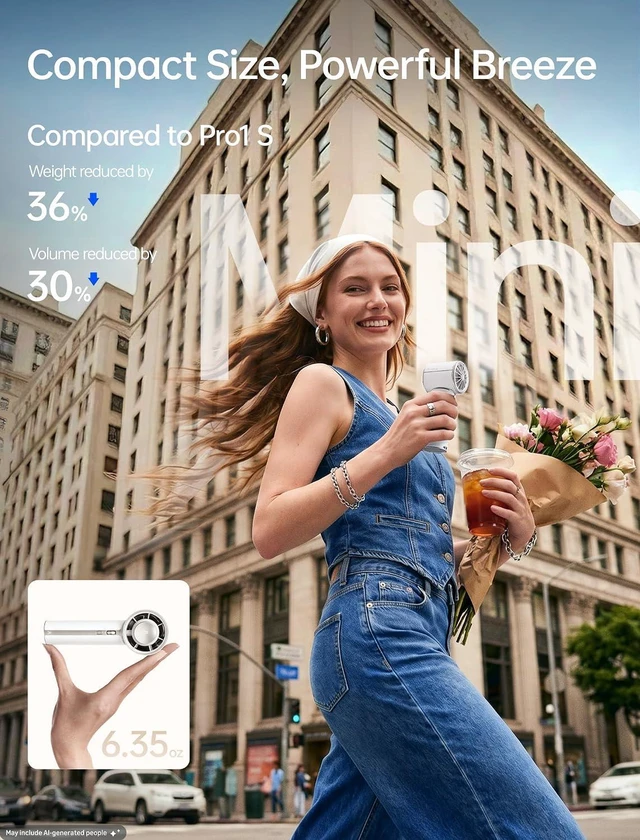 Alt view image 6 of 7 - JISULIFE Handheld Fan - NextGen Cooling: 30H Max Runtime, 100Speed Turbo Air, Premium PU Leather, Aroma Pod Innovation, Portable Fan for Travel, Gifts for Women Men- Starry White (Pro1 Mini, 1Pc)