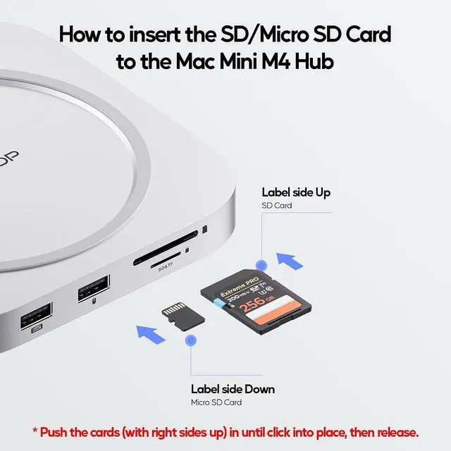 Alt view image 5 of 7 - Mac mini M4 Dock with 4TB M.2 SSD Enclosure (SSD NOT Included), Mac mini M4/ M4 Pro Hub Stand with HDMI 4K@60Hz, 2024 MacMini USB C Hub Accessories, 3 USB A 2.0, SD/TF, 3.5mm Audio