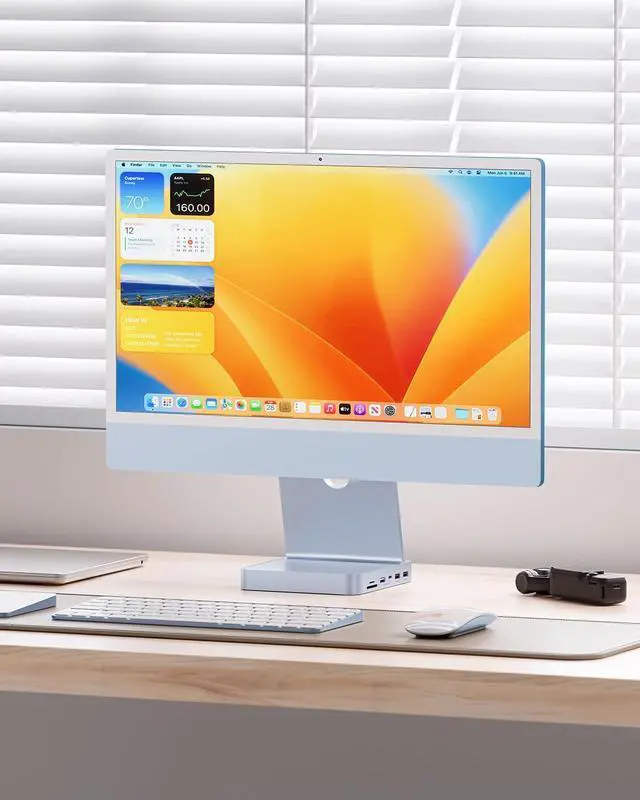 Alt view image 6 of 7 - USB C HUB for iMac 24 inch 2021/2023/2024, PULWTOP USB Hub Adapter iMac Accessories for iMacM1/M3/M4 with USB C 10Gbps 3*USB A SD/TF, Docking Station Support Expand M.2 SSD (Not Included),Blue
