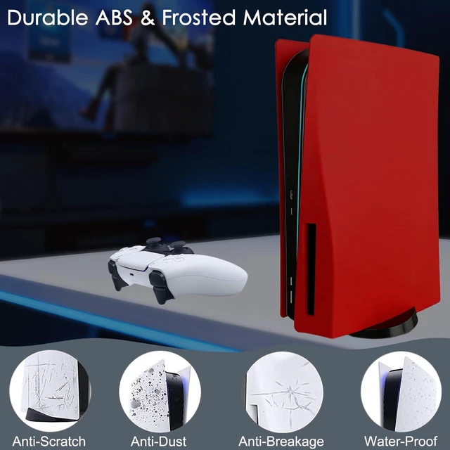 Alt view image 4 of 7 - PS5 Console Replacement Shell, Megadream Hard ABS Shockproof Anti-Scratch Dustproof Case Cover Replace Faceplate Compatible with PlayStation 5 Disc Edition - Red