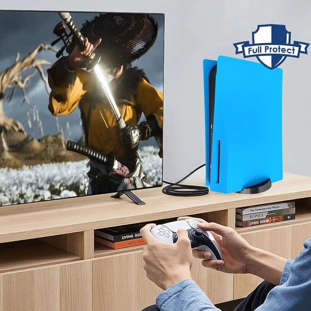 Alt view image 5 of 7 - PS5 Console Replacement Shell, Megadream Hard ABS Shockproof Anti-Scratch Dustproof PS5 Console Case Cover Replacement Plate Shell for PS5 Console Disc Edition - Star Blue