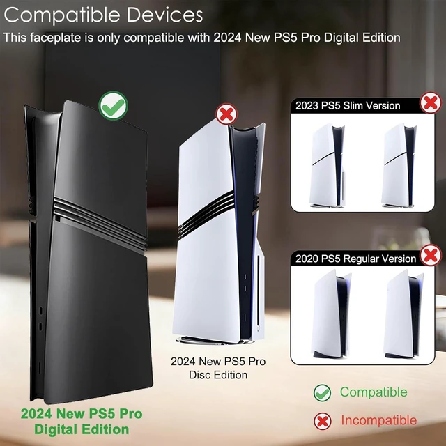 Alt view image 2 of 7 - Shockproof Faceplates for PS5 Pro Digital Edition - Hard ABS Matte Replacement Cover Plates Case Shell Skin for PlayStation 5 Pro Digital Console Accessories, Dustproof & Anti-Scratch Snap-On Panels