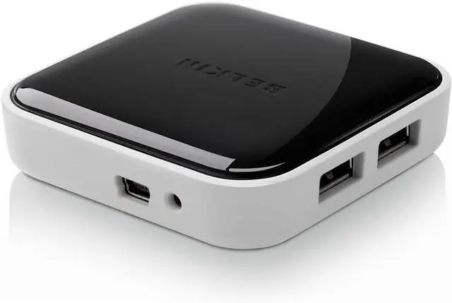 Main image of Belkin F4U020tt Powered Desktop USB Hub (4-Port), Black and White
