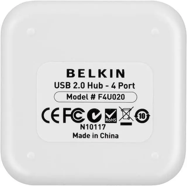 Alt view image 4 of 5 - Belkin F4U020tt Powered Desktop USB Hub (4-Port), Black and White