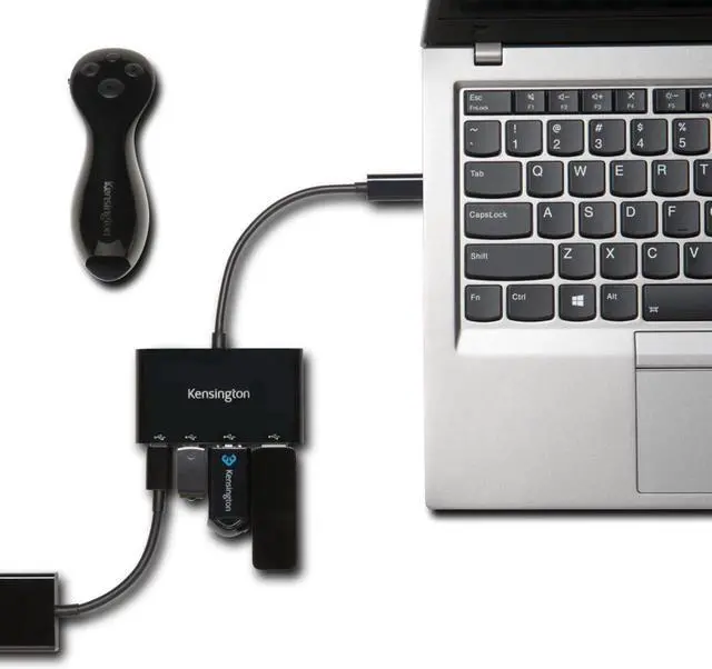 Alt view image 4 of 5 - Kensington CH1000 USB-C 4-Port Hub Black, K39124WW
