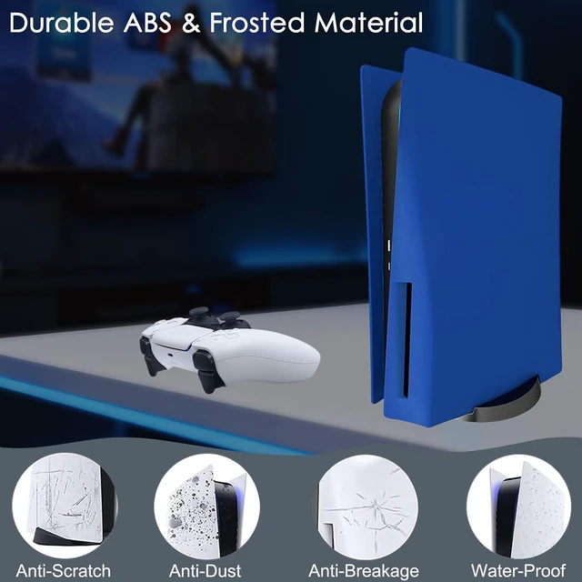 Alt view image 4 of 7 - PS5 Console Replacement Shell, Megadream Hard ABS Shockproof Anti-Scratch Dustproof Case Cover Replace Faceplate Compatible with PlayStation 5 Disc Edition - Blue