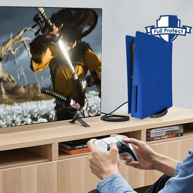 Alt view image 5 of 7 - PS5 Console Replacement Shell, Megadream Hard ABS Shockproof Anti-Scratch Dustproof Case Cover Replace Faceplate Compatible with PlayStation 5 Disc Edition - Blue