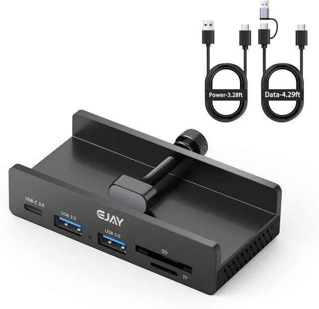 Main image of EJAY Clamp USB Hub 5-in-1 USB C Hub 59" Cable for iMac & PC
