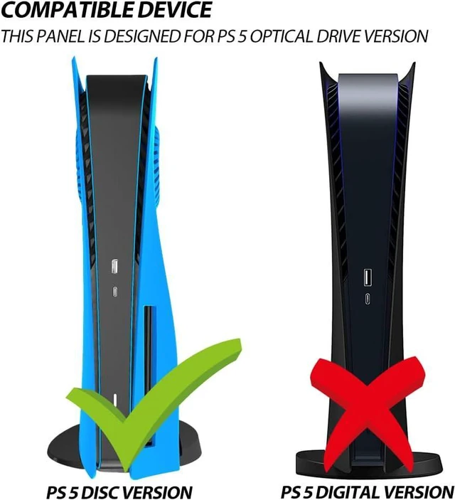Alt view image 6 of 7 - for PS5 Faceplates with Cooling Vents LED Lights, Megadream Cooling Cover Replacement Plates Shell Accessories Anti-Scratch Dustproof with RGB Lights Package for PlayStation 5 Disc Edition (Blue)