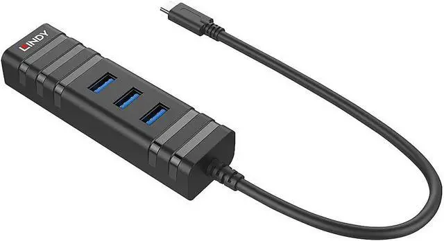 Alt view image 3 of 3 - LINDY 43249 USB 3.1 Type C Hub & Gigabit Ethernet Converter
