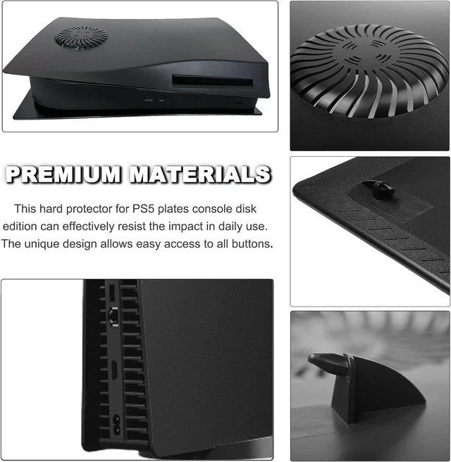 Alt view image 5 of 6 - Replacement Faceplate Cover with Cooling Vent for PS5 Disc Edition Panels Case Cover Shell Skin Fit for PlayStation 5 Console (CD-ROM) Accessories, ABS, Shockproof, Anti-Scratch and Dustproof Plates