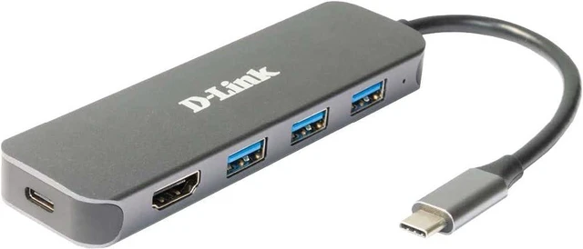 Alt view image 3 of 4 - D-Link DUB-2333 5-in-1 USB-C Hub with Power Delivery (PD 60W), 4K HDMI, 3 USB 3.0 Ports for PC, MacBook Pro, MacBook Air, iPad Pro, Chromebook, Surface Pro and More