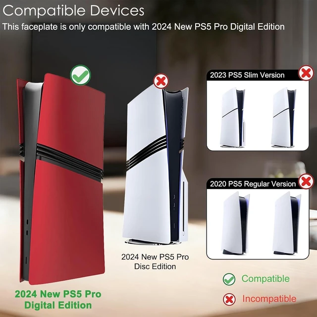 Alt view image 2 of 7 - Shockproof Faceplates for PS5 Pro Digital Edition - Hard ABS Matte Replacement Cover Plates Case Shell Skin for PlayStation 5 Pro Digital Console Accessories, Dustproof & Anti-Scratch, Snap-On Panels