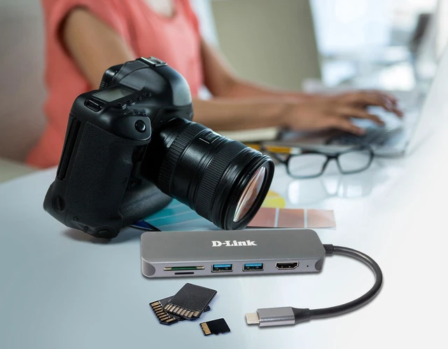 Alt view image 2 of 4 - D-Link DUB-2327 6-in-1 USB-C Hub with Power Delivery (PD 60W), 4K HDMI, 2 USB 3.0 Ports, SD/MicroSD Card Reader for PC, MacBook Pro, MacBook Air, iPad Pro, Chromebook, Surface Pro and More