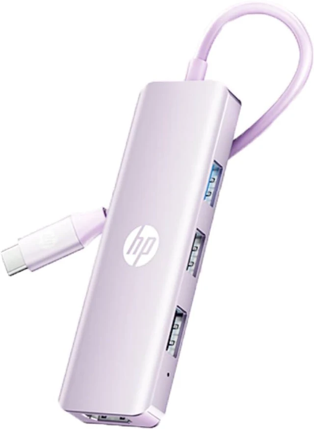 Main image of HP USB C Docking Station - 5-in-1 Multi-Port USB C Hub with 4K HDMI, 100W Power Delivery, for Laptops, MacBook, iPad, Thinkpad and More, Pink