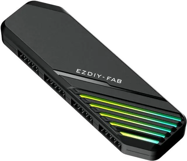 Main image of EZDIY-FAB MH01 Internal USB 2.0 9-Pin Hub,4-Port USB Header Expansion, SATA Powered USB Hub with Integrated Type-C Power & Data Connection, Magnetic Mount, Compact Design for AIO, RGB Hub-Black